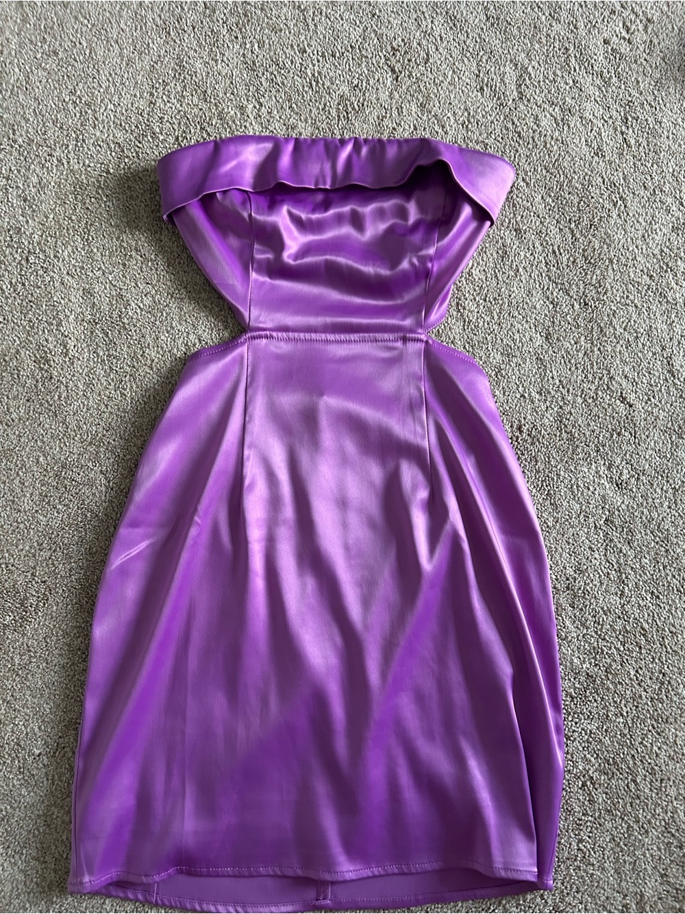 Strapless Satin Purple Cocktail Dress